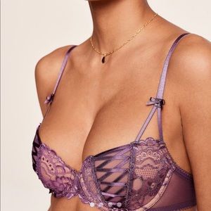 Adore Me Purple Lace Bra